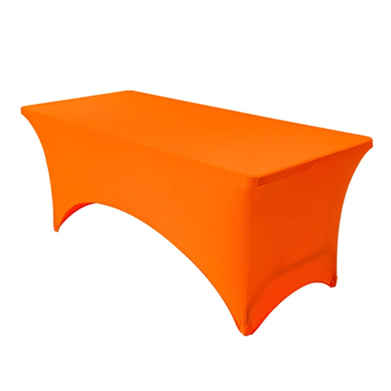 Elastic Spandex Tablecloth 6FT for Home Dining (Orange)