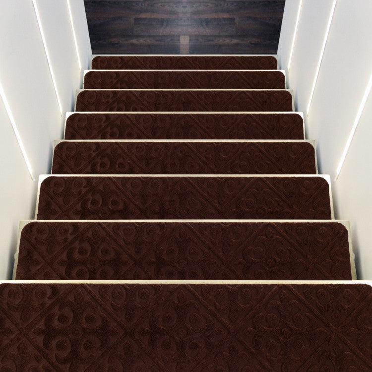 Indoor Non-Slip Stair Carpet Mats for Wooden Steps (15 Pieces)