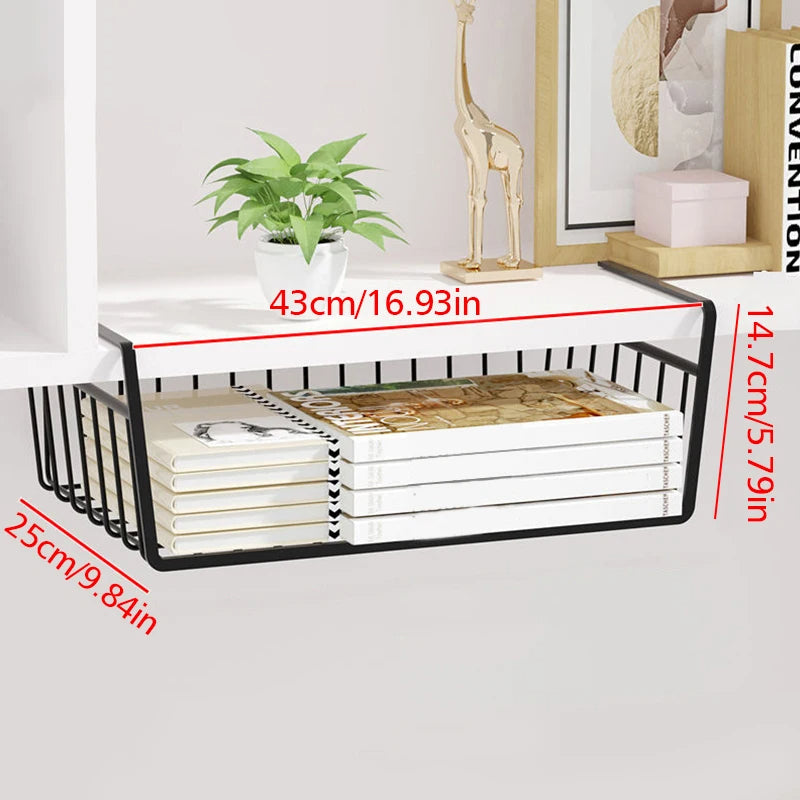 Multifunctional Book Storage Rack Dormitories Offices (Black)