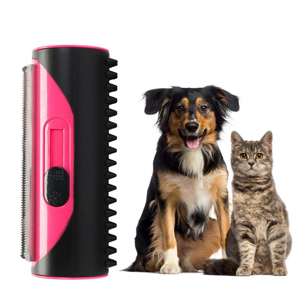 Pet Hair Remover Brush Multifunctional for Dog, Cat, Furniture, Carpet Cleaning (Red)