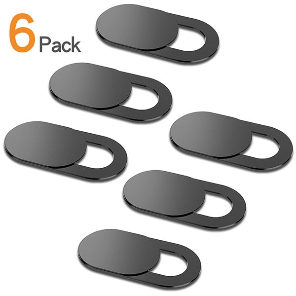 6 Pack Webcam Privacy Covers Slide Camera Cover for iPhone, Laptop, Tablet (Black)