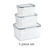 Kitchen Sealed Food Drain Storage Box 3 Piece with Lid (White)