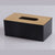 Bamboo Tissue Box Napkin Holder Case Paper Box Container (Black)