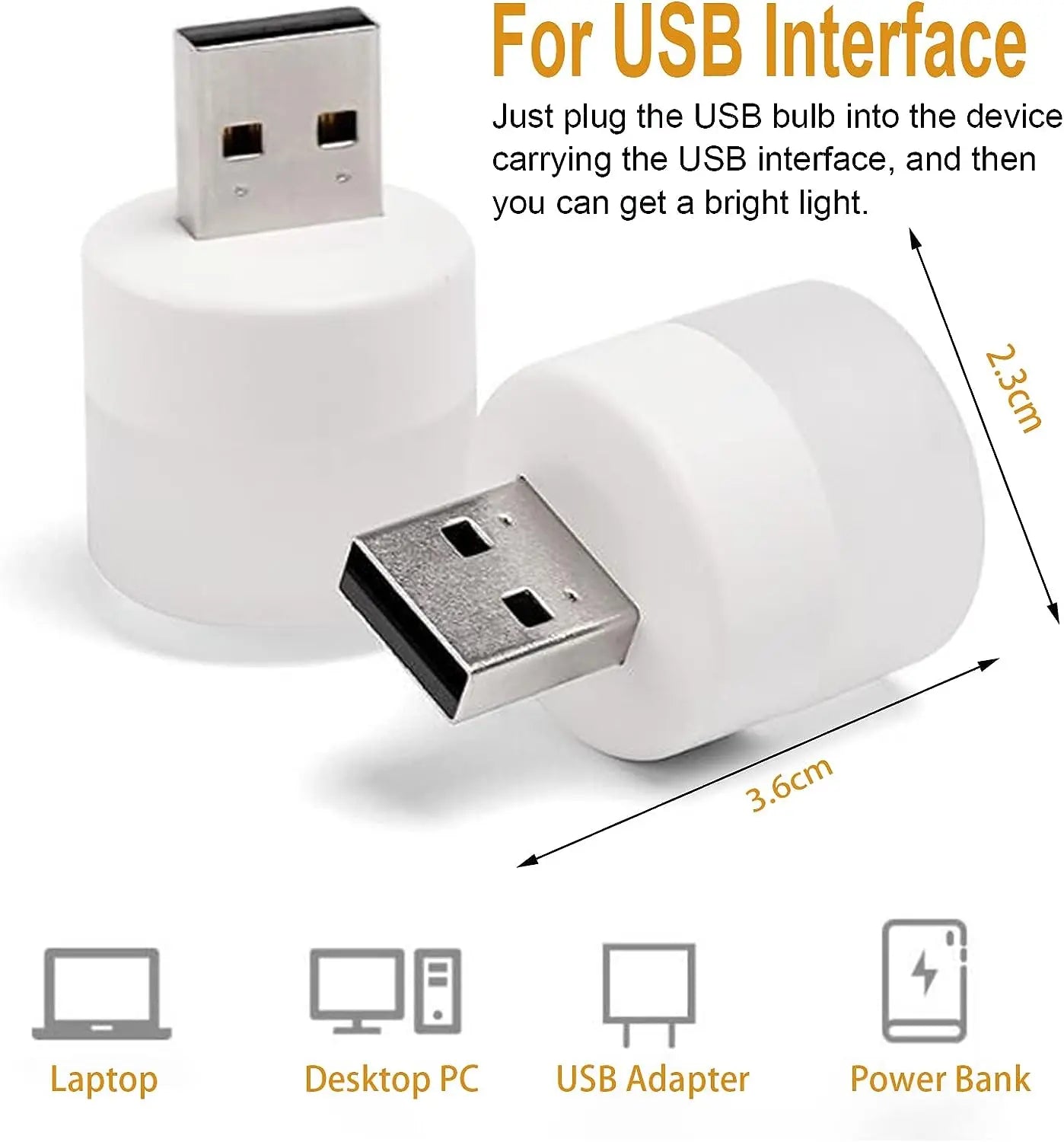 Mini USB Night Light 1 Piece, Eye Protection Book Reading Light (Warm)