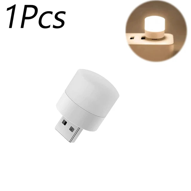 Mini USB Night Light 1 Piece, Eye Protection Book Reading Light (Warm)