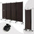 Portable 4-Panel Room Divider Privacy Screen with Rolling Casters (Brown)