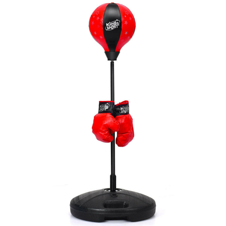 Kids Punching Bag Adjustable Stand with Boxing Glove