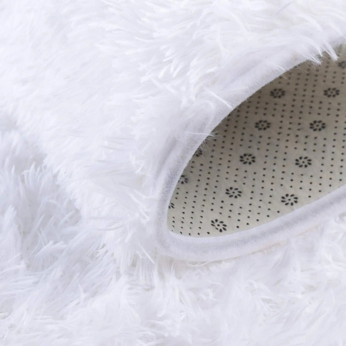 Oval Fluffy Area Rug Ultra Soft Plush Shaggy Carpet for Bedroom (White)