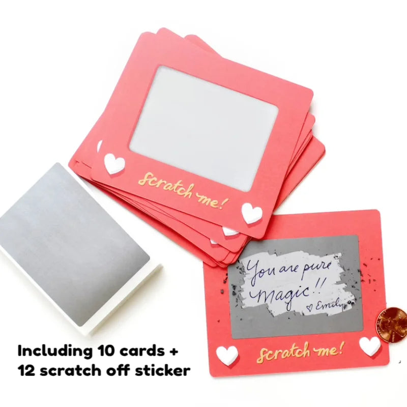 10pcs Scratch-off Cards Birthday Gift Love Coupons Anniversary DIY Gift for Her