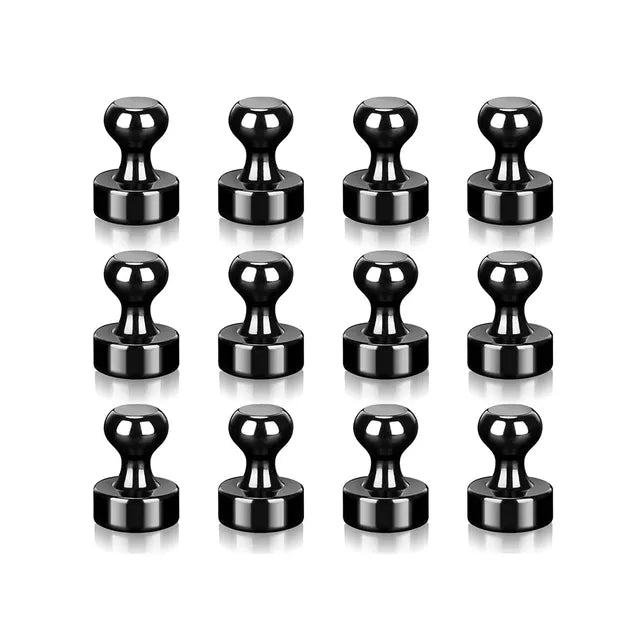 Magnetic Pushpins Sucker Thumbtack 10PCS Durable Steel Magnet Push Pin 10pcs Super Strong Neodymium for Refrigerator Whiteboard, Black