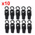 Rotatable Windproof Mini Clothes Clips 10pcs  Plastic Laundry Clamps (Black)