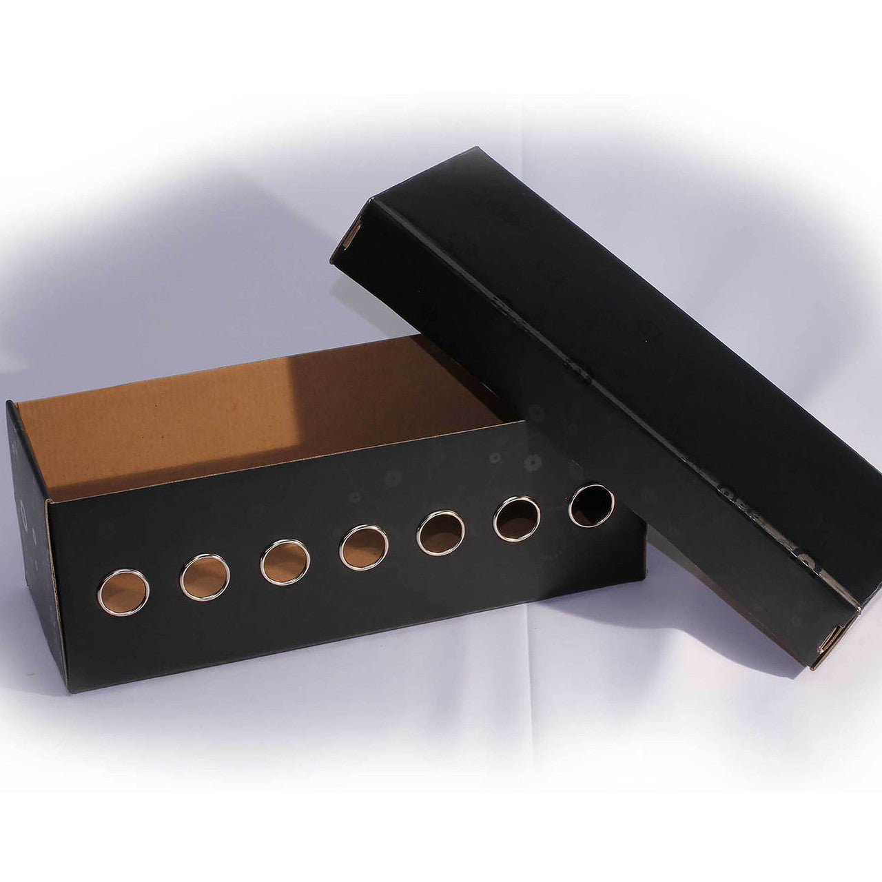 Pack of 4 Black Floral Ribbon Dispenser Storage Boxes