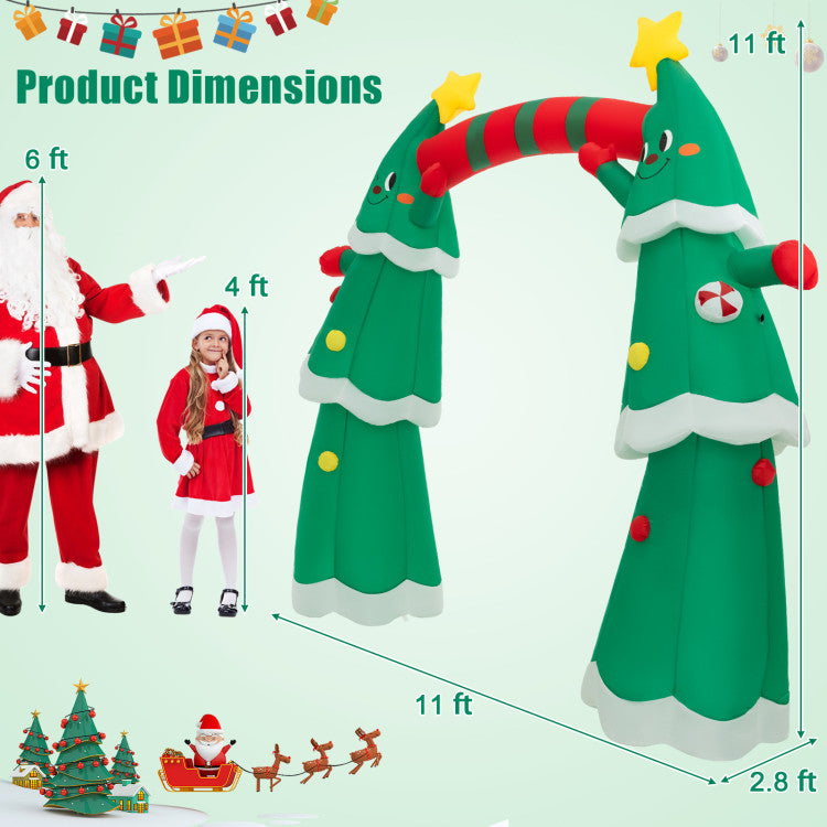 Christmas Inflatable Archway 11 Feet Decoration with Santa Claus
