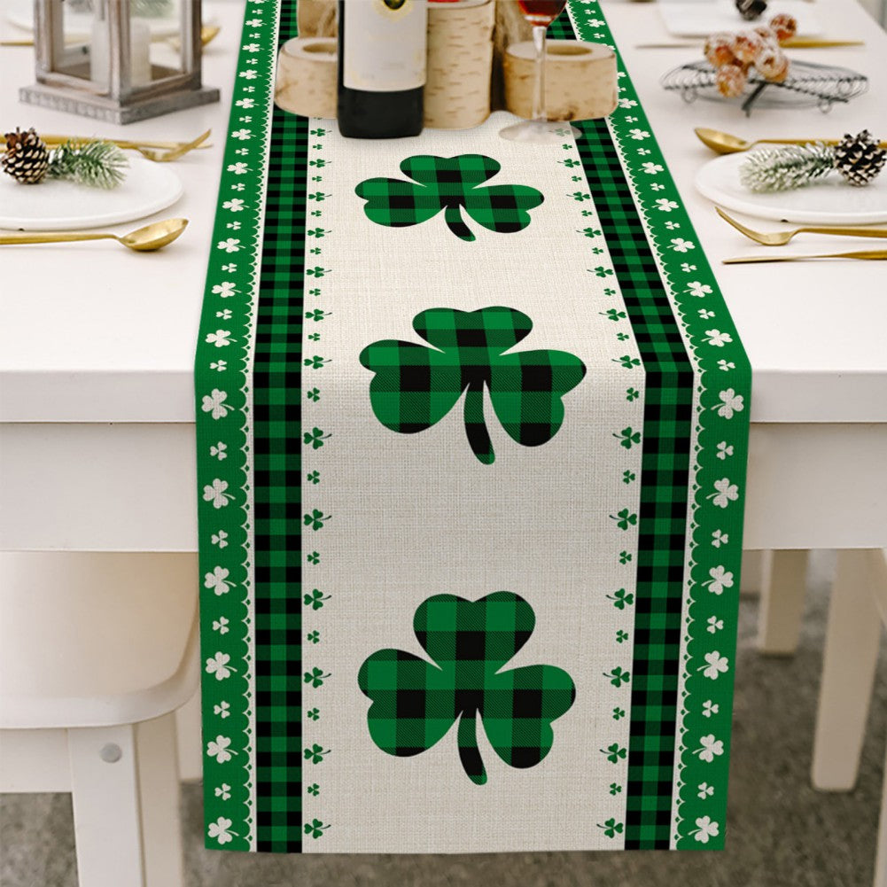 St Patricks Day Table Runner Cotton Table Cloth Decoration