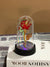 Eternal Rose in Glass Dome Galaxy Rose Flower Table Ornaments (Red)