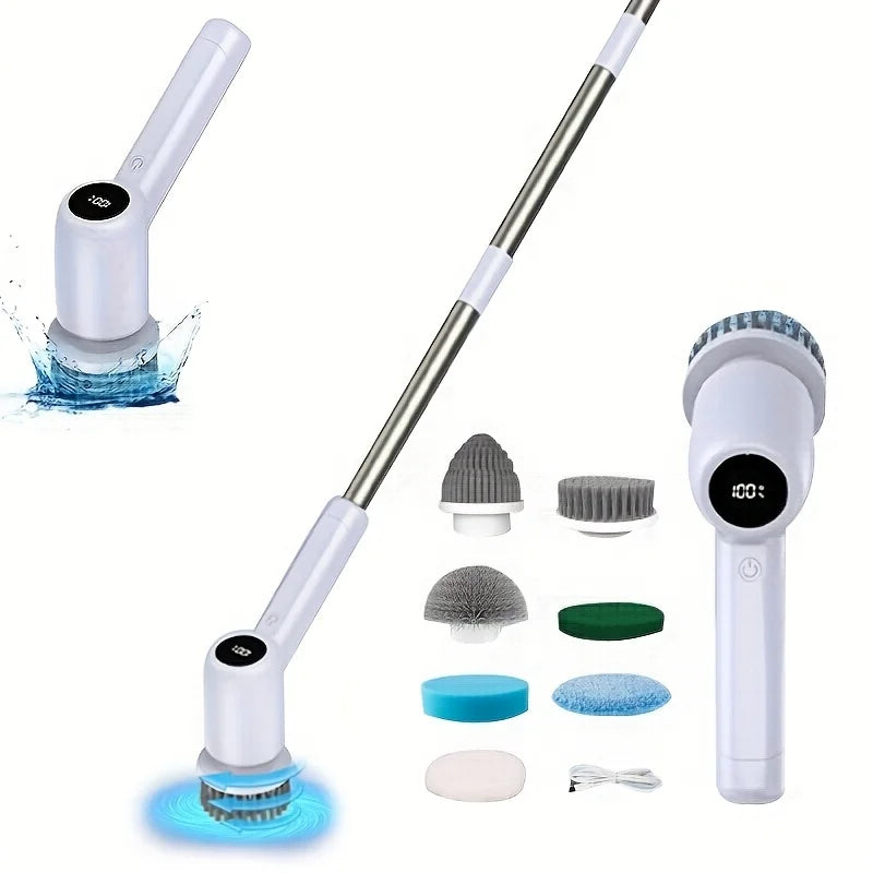 Cordless Electric Spin Scrubber 2-Speed Kitchen Spin Scrubber