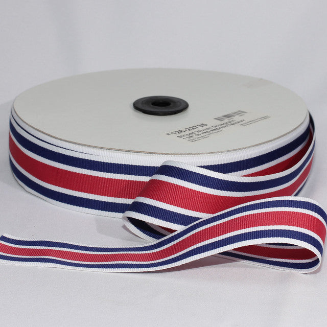 Striped Grosgrain Ribbon Navy Blue Red Craft Supplies
