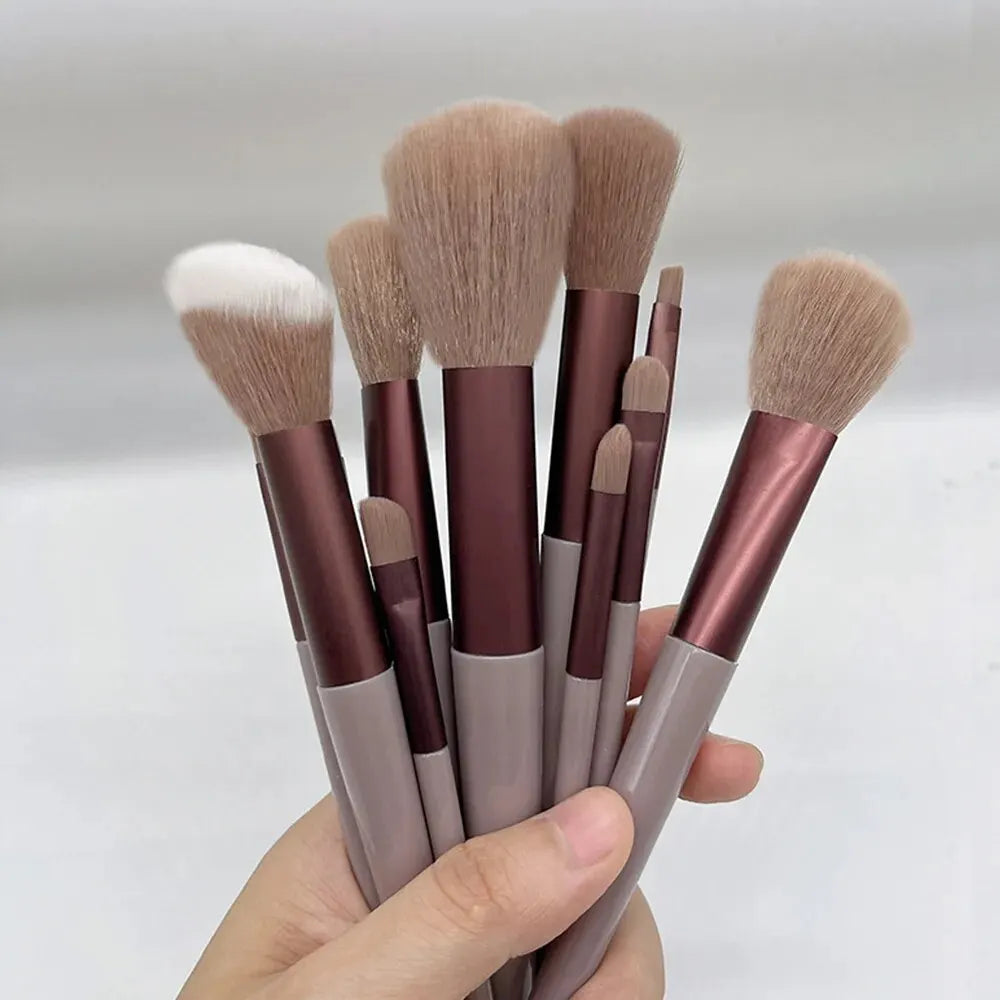 13 PCS Makeup Brushes Set Eye Shadow Foundation Women Cosmetic Brush, Red