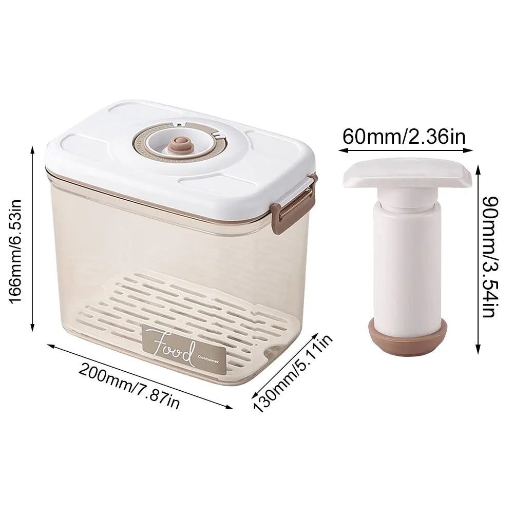 Airtight Food Vacuum Storage Box 2.7L Refrigerator Organizer with Vacuum Seal