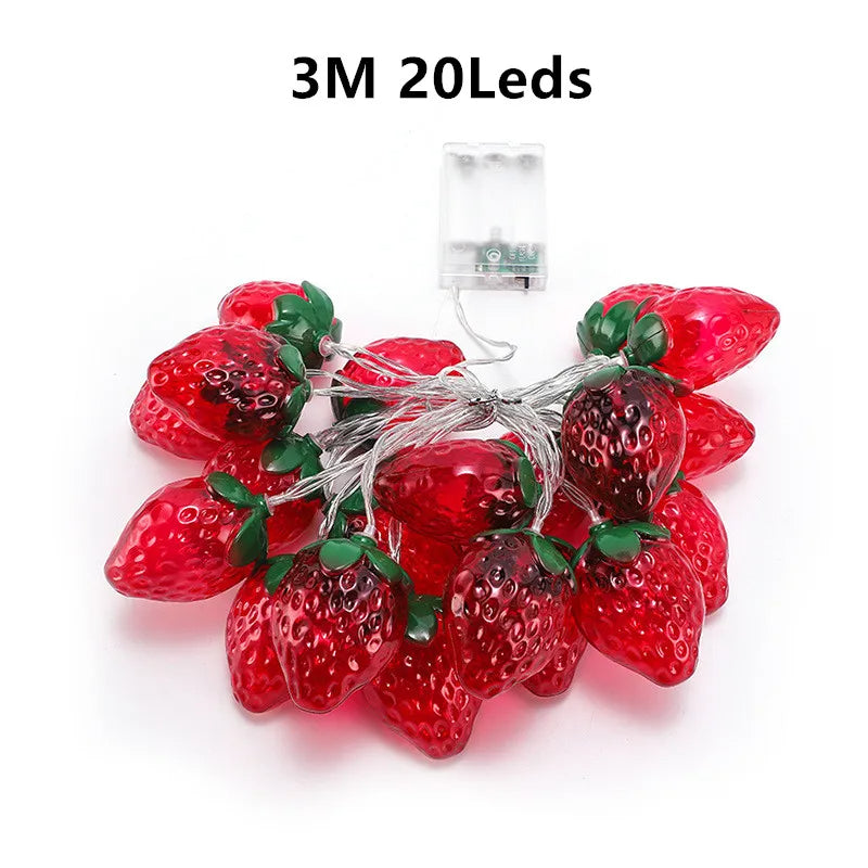 Strawberry String Lights 20 LEDs 3M for Home Decoration Fairy Lights LED