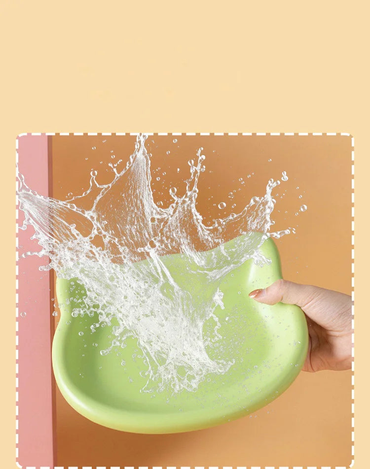 Ergonomic Dwarf Cat Food Plate Low-Profile Dish for Flat-Faced Cats (Yellow)