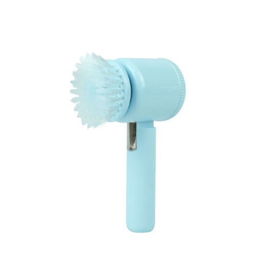 Electric Power Scrubber with Interchangeable Brush Heads for Home Cleaning (Blue)
