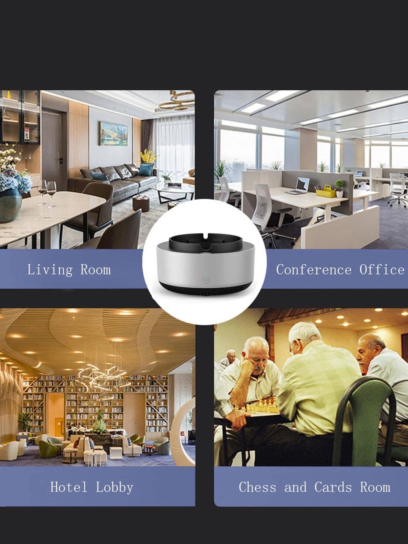 Smokeless Ashtray Purifier for Instant Odor Removal (White)