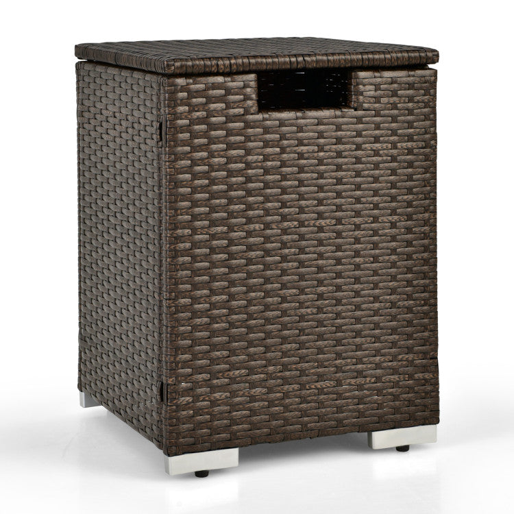 2 in 1 Rattan Propane Tank Cover Outdoor (Brown)