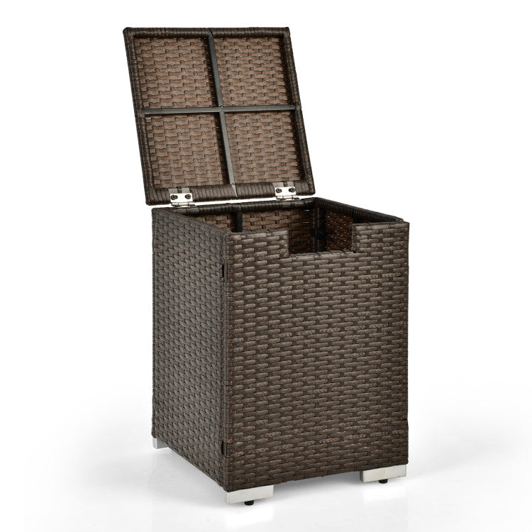 2 in 1 Rattan Propane Tank Cover Outdoor (Brown)