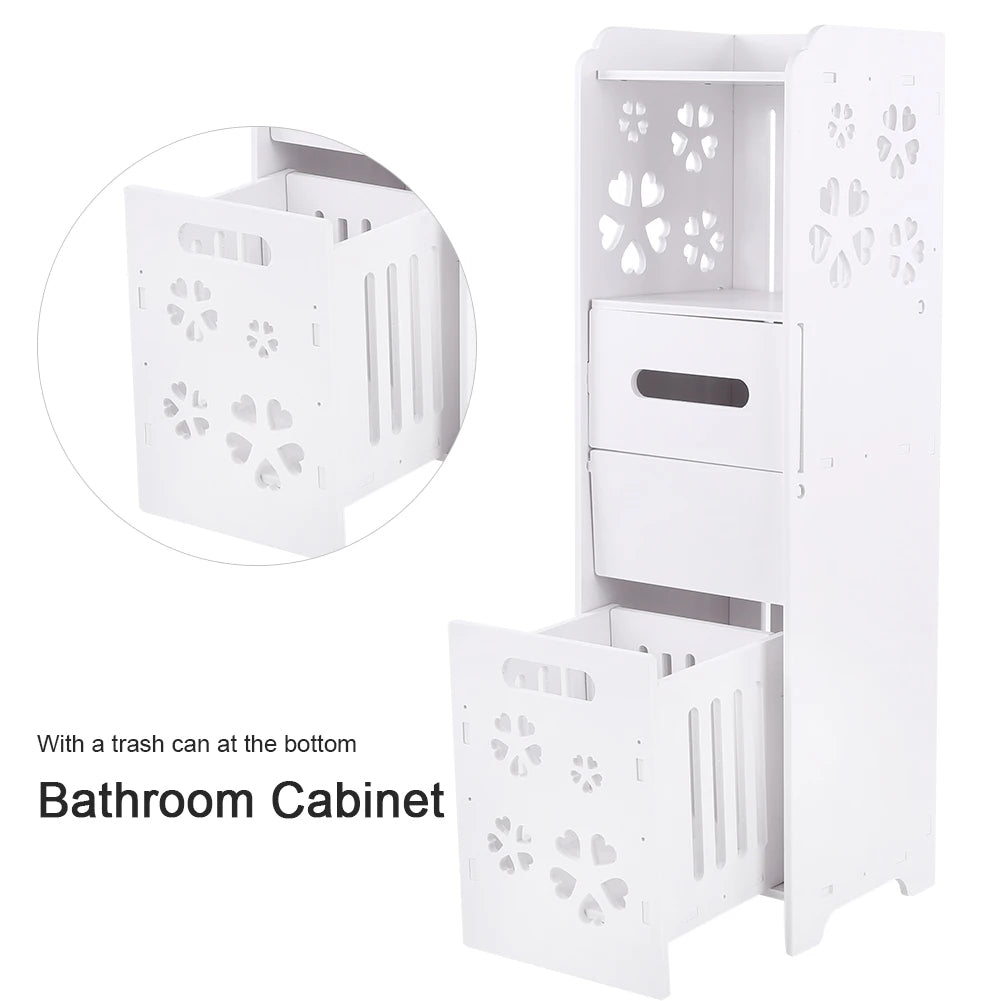 Wood Plastic Board 3 Tier Bathroom Shelf Cabinet