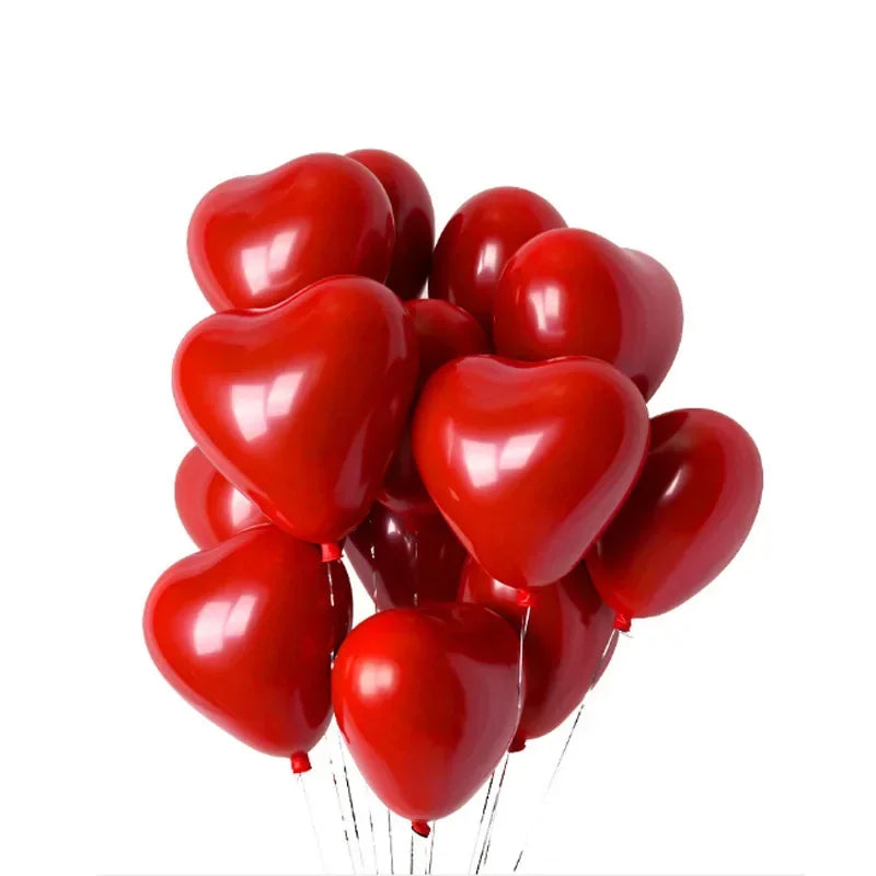 Red Heart Balloons Inflatable Latex Balloon 20PCs for Valentine Day Wedding Party