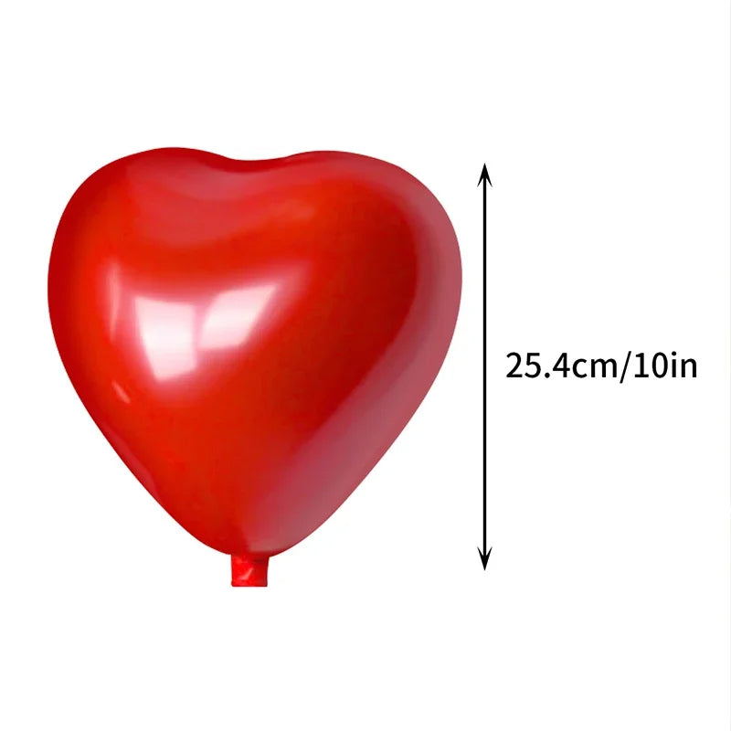 Red Heart Balloons Inflatable Latex Balloon 20PCs for Valentine Day Wedding Party