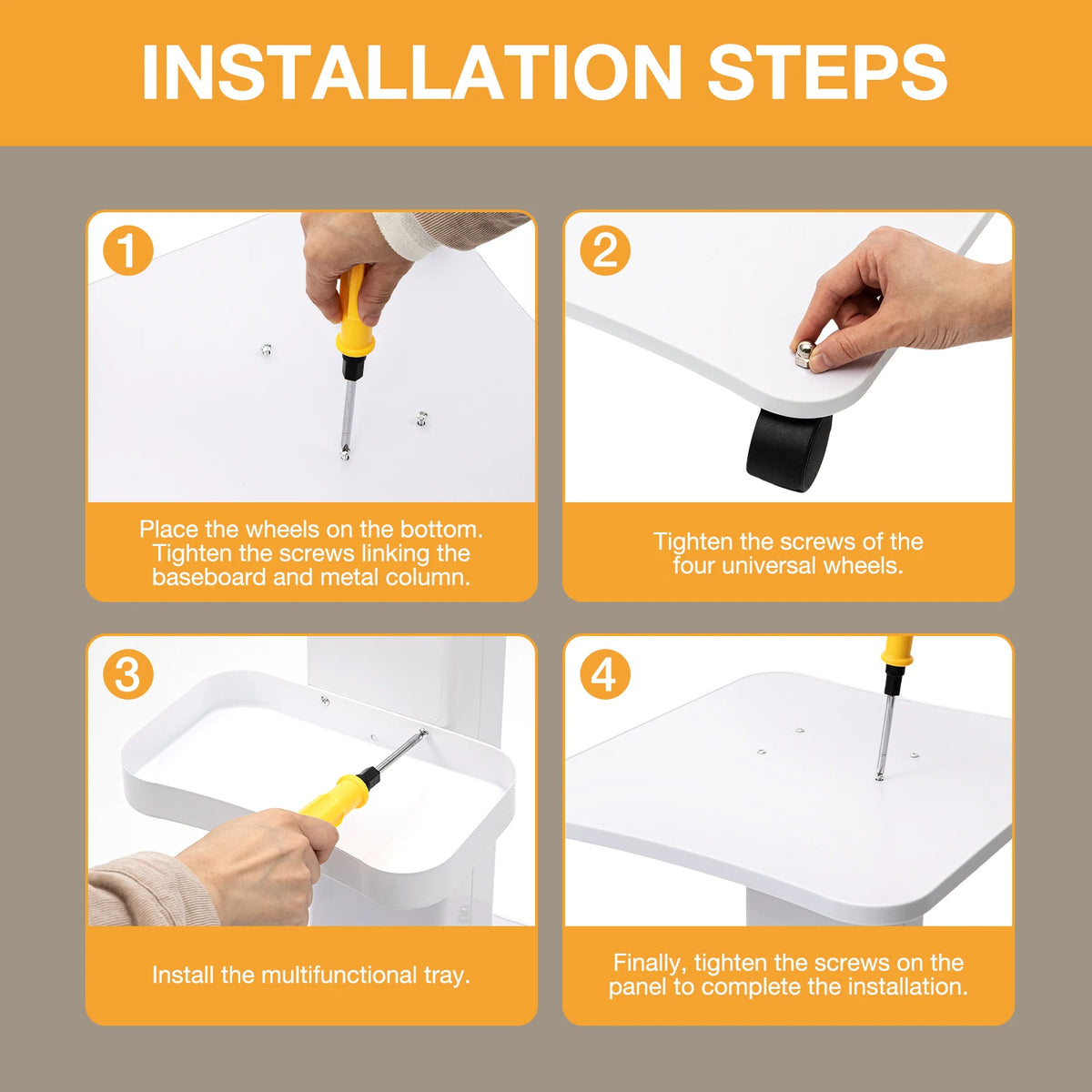 Multifunctional Salon Rolling Cart with Wheels for Utility Storage