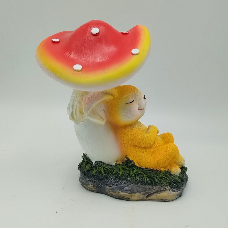 Simulated Mushroom Rabbit Outdoor Decoration for Garden