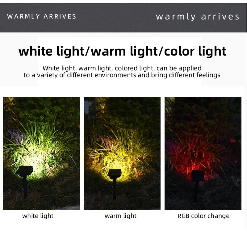 Solar Powered Lamp 1 Piece, 7 LED Adjustable Solar Spotlight In-Ground IP65 Waterproof Landscape Wall Light Outdoor Lighting, Warm White