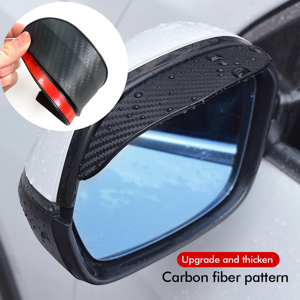 Universal Car Mirror Rain Deflector 2 Pieces Car Rearview Mirror Rain Eyebrow (Black)