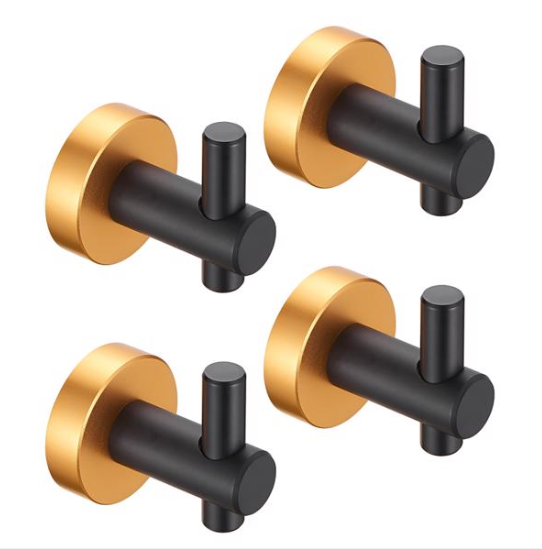 Set of 4 Round Wall Hooks with Screws