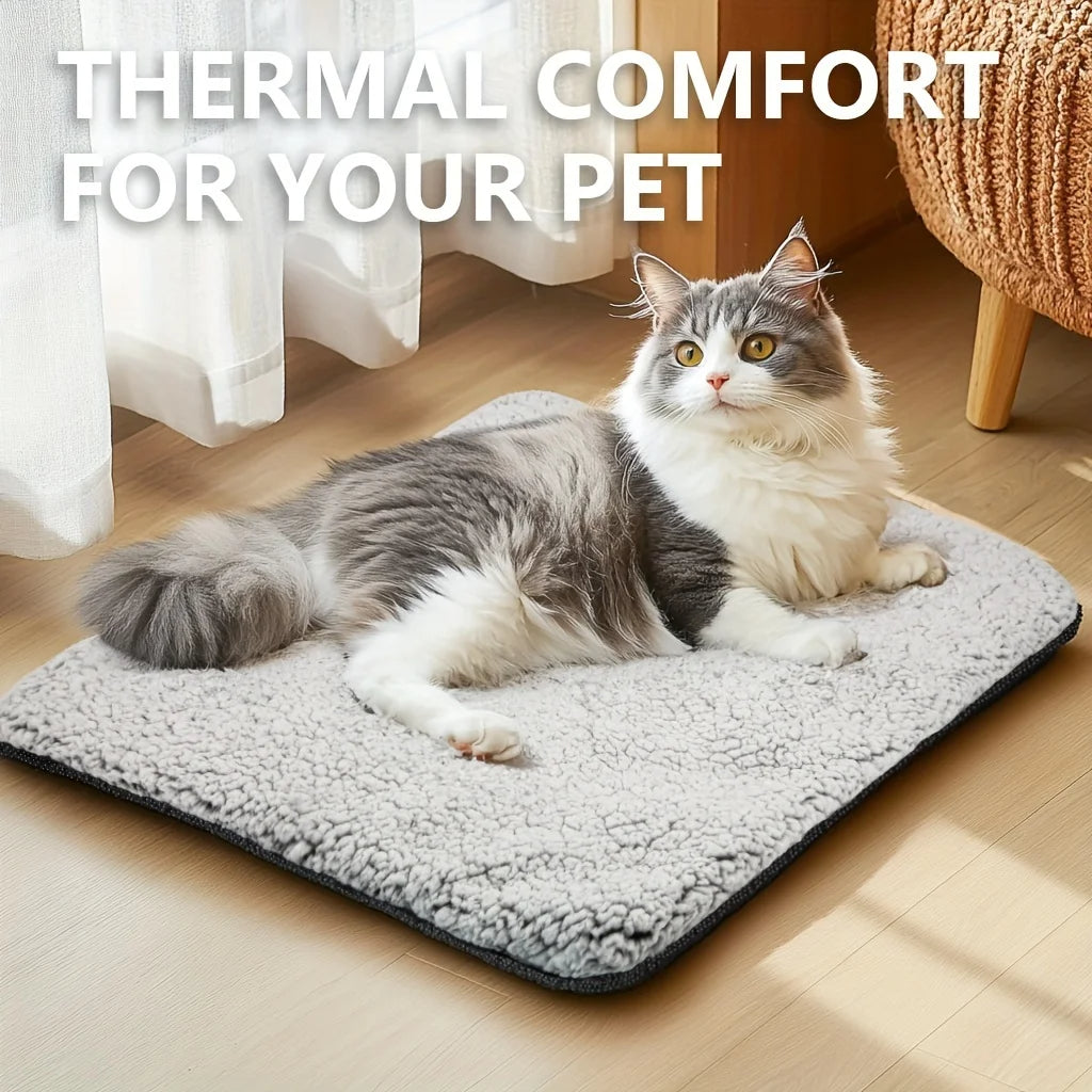 Self-Heating Pet Pad Warm Cushion Mat for Cats & Dogs (Medium, Gray)