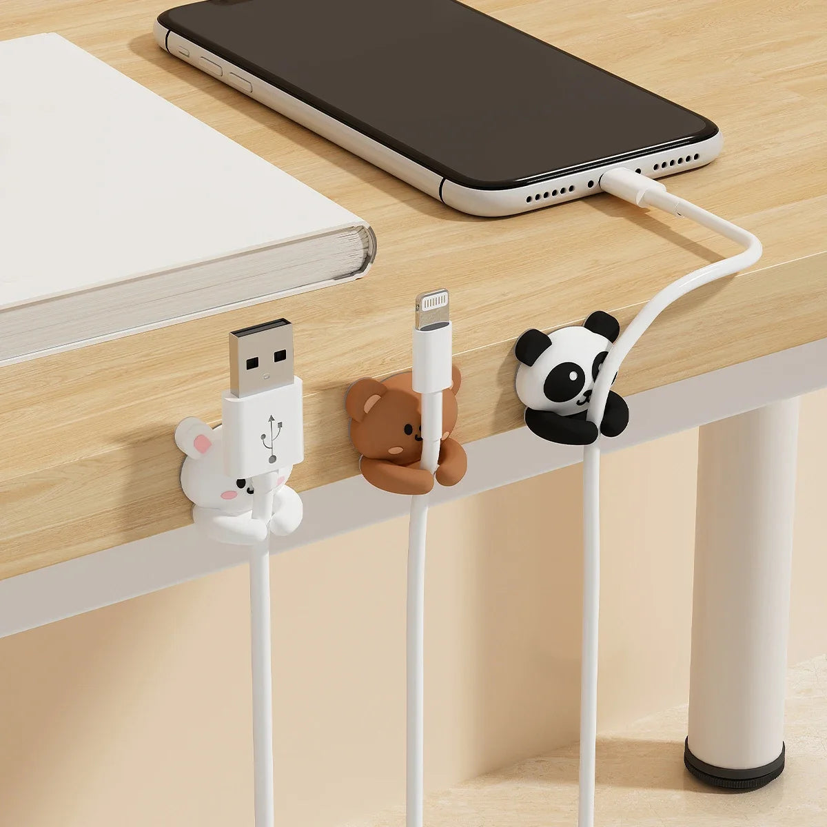 Self-Adhesive Desktop Cable Organizer Holder 3PCS (Mixed)