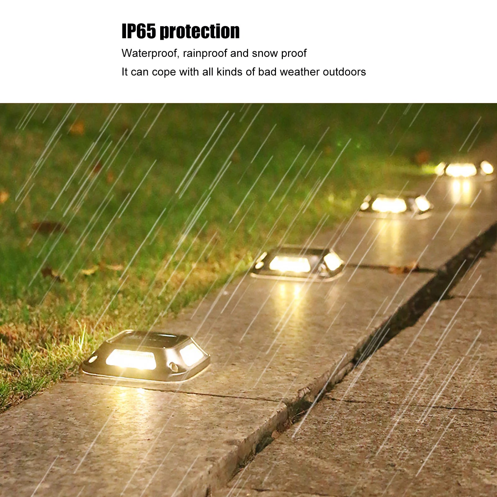 8 LEDs Solar Ground Light Solar Light Waterproof Warm Light Solar Garden Lamp