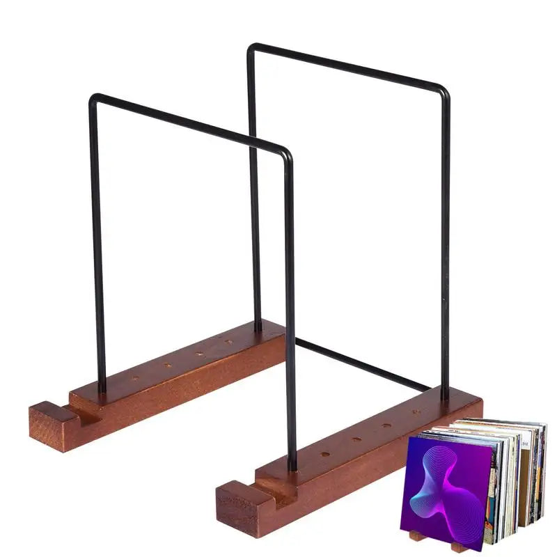 Vinyl Record Rack Wooden Desktop Stand