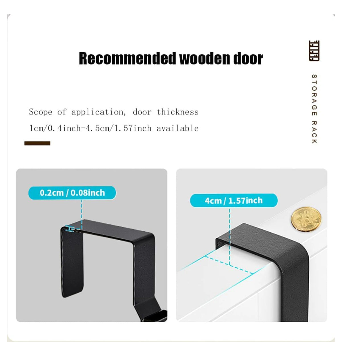 Metal Wall Mount Pantry Organizer 8-Tier Over-the-Door Spice Rack for Cabinets