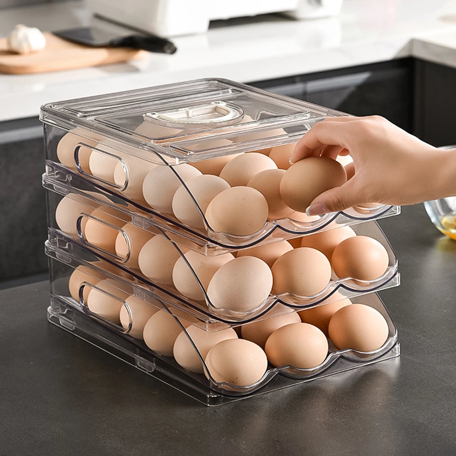 Automatic Rolling Egg Dispenser 3-Tier