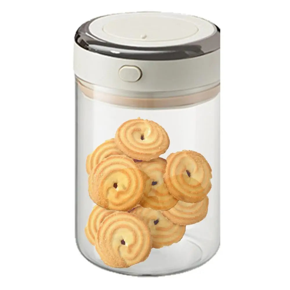 Airtight Glass Coffee Bean Container 1100mL Vacuum Sealed Food Storage Canister