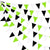 Triangle Flag Banner Garland 32Ft Green Black White Banner Decorations