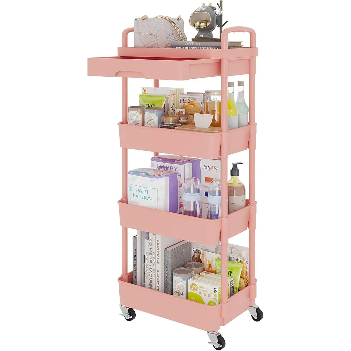 Multifunctional Storage Organizer 4-Tier with Wheels