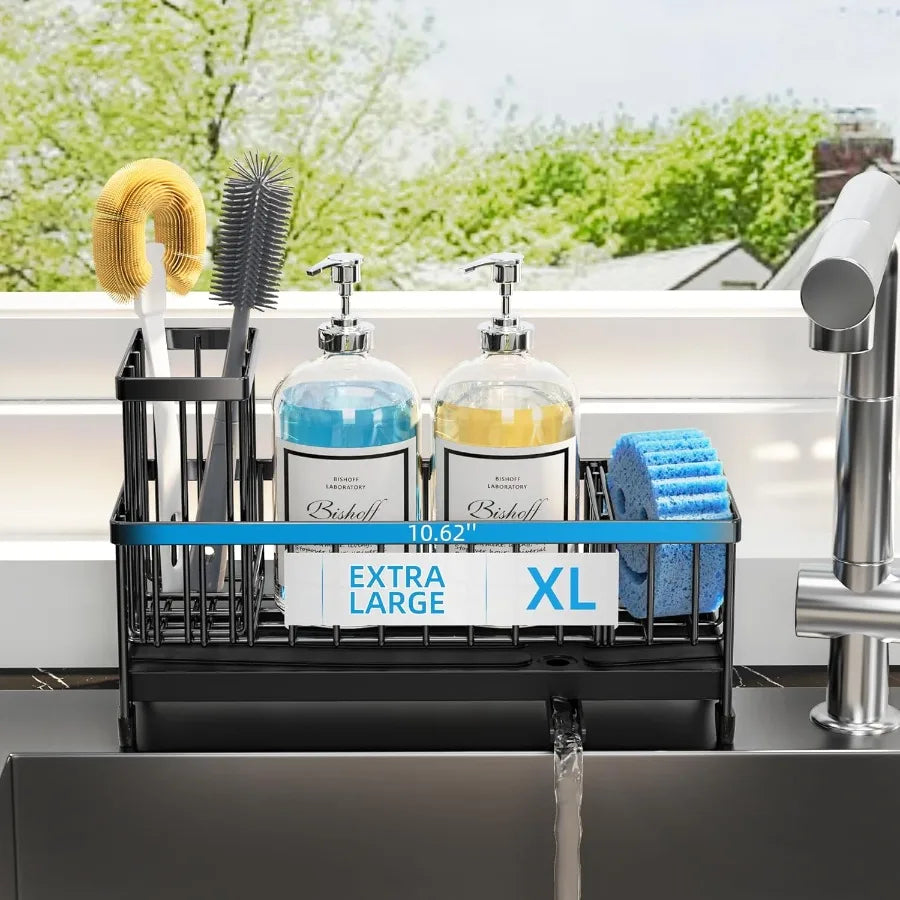 Extra Large Kitchen Sink Organizer for Sponges & Brushes