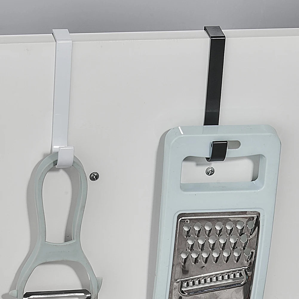 Z Back Cabinet Door Hook for Towel, Coat, and Clothes Hanger Organizer Rack (Black)