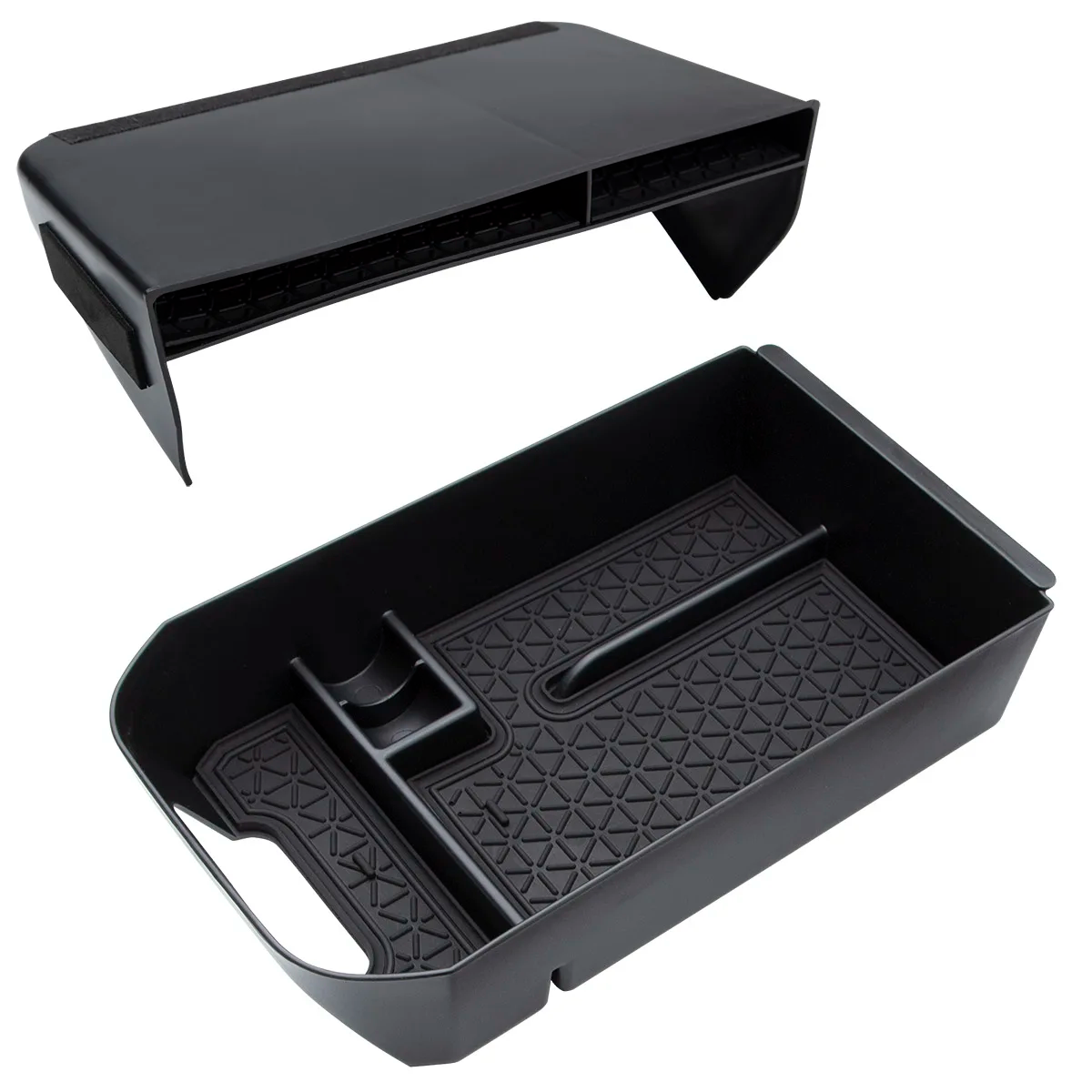 2 Pcs Car Center Console Armrest Storage Box Organizer Tray Car Accessories