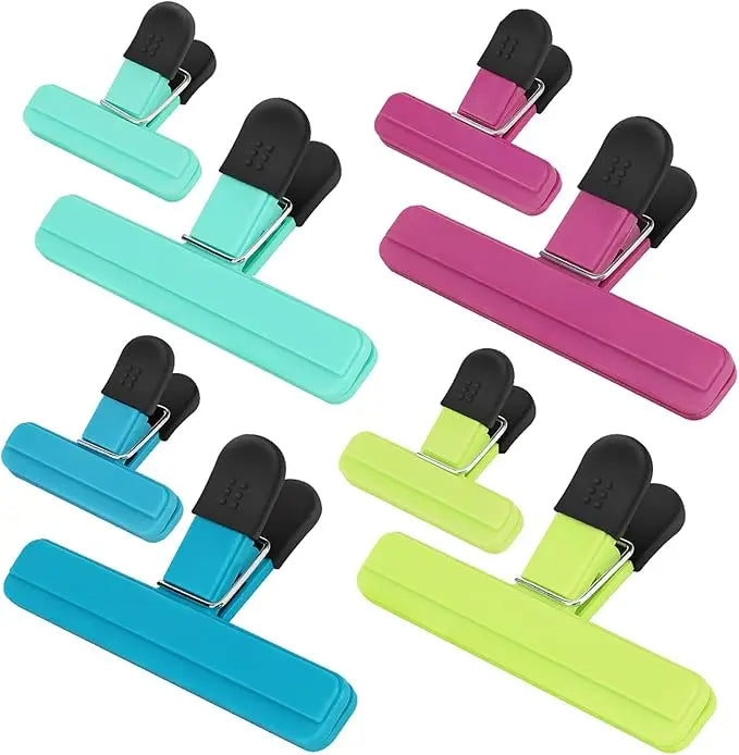 Food Clips 8-Pack Airtight Seal Kitchen Storage (4 Large, 4 Small)